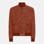 Brandon Men’s Brown A-1 Bomber Suede Leather Jacket