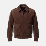 Flight Suede Brown A-2 Bomber Aviator Leather Jacket