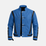 Michael Jackson Thriller Blue Leather Jacket