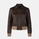 Charlie Poker Face Brown Bomber Jacket