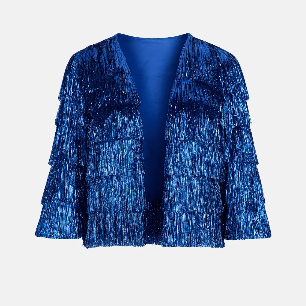 EUPHORIA-PRODUCT-IMAGES-40.webp Eras Tour Taylor Swift Blue Tinsel Fringe Jacket - Image 1