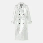 Sofia Carson Silver Trench Coat