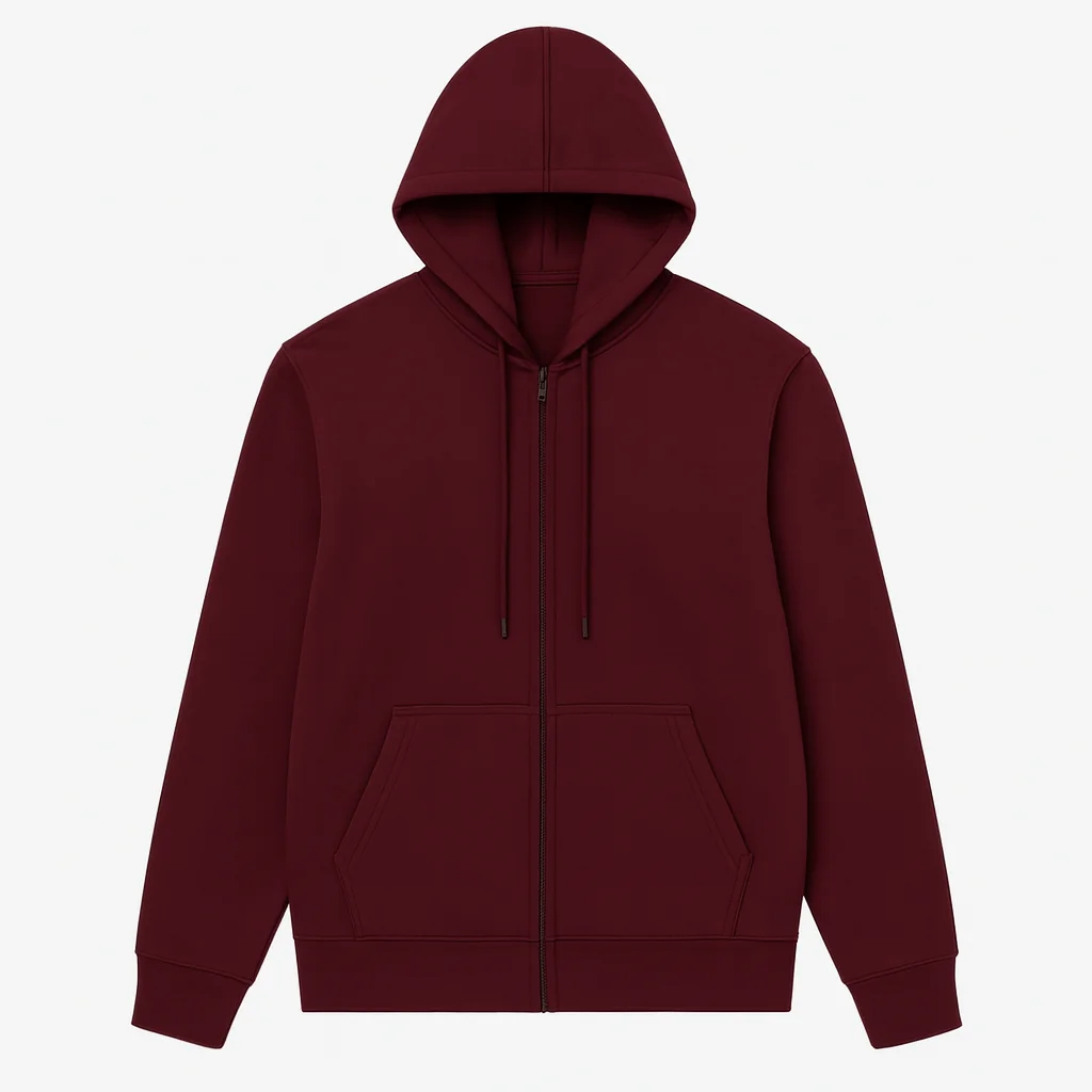 Euphoria-Rue-Ben_nett-Burgundy-Hoodie.webp Euphoria Rue Bennett Maroon Hoodie - Image 1