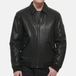 Logan Men’s Black MA-2 Bomber Leather Jacket for Air Force Style