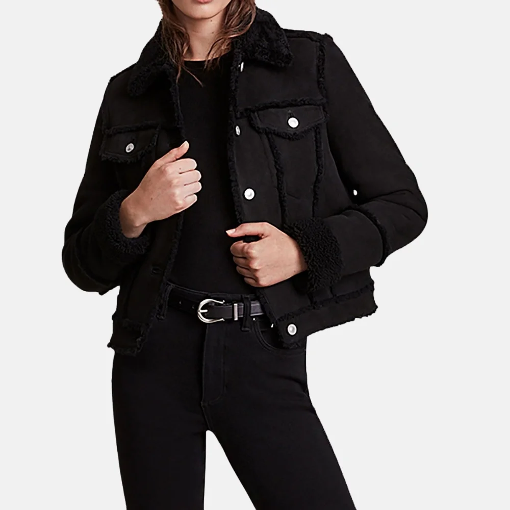 Megan-Womens-Black-Trucker-Shearling-Leather-Jacket-with-Fleece-Lining-2-1.webp Megan Women’s Black Trucker Shearling Leather Jacket with Fleece Lining - Image 1