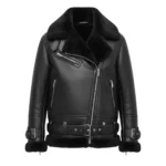 Lisa Women's Black B-3 Bomber Leather Jacket
