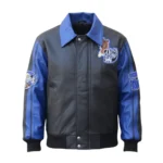 Scooby-Doo Blue & Black Varsity Bomber Leather Jacket