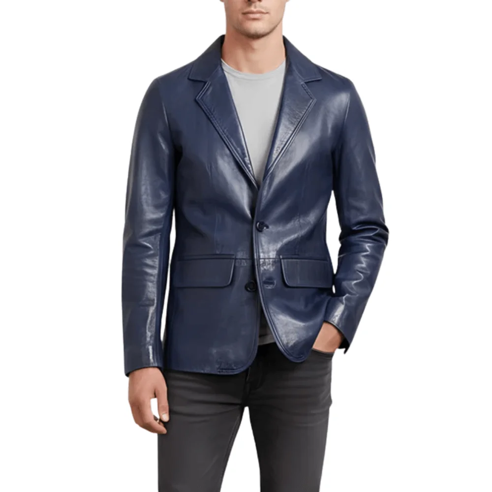 Untitled-design-2-4.webp Dean Men’s Blue Vintage Leather Blazer - Image 1