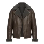 Ella McCay Movie Emma Mackey Shearling Aviator Jacket