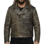 The Wrecking Crew Jason Momoa Distressed Brown Leather Jacket