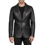 Dean Men’s Black Vintage Leather Blazer